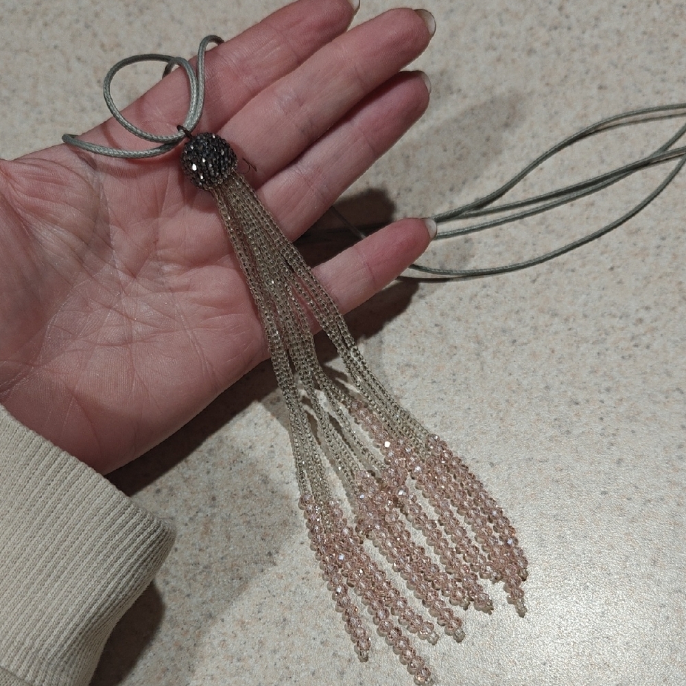 Elegant Beaded Tassel Necklace